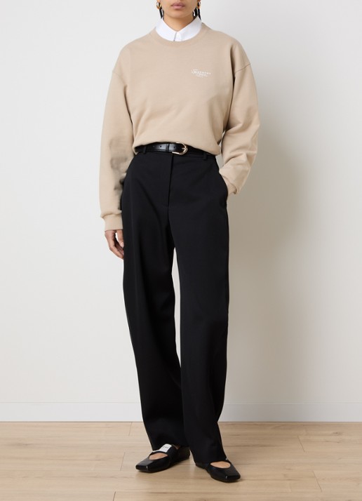 Givenchy Sweater met logo- en backprint - voorkant 2 beige