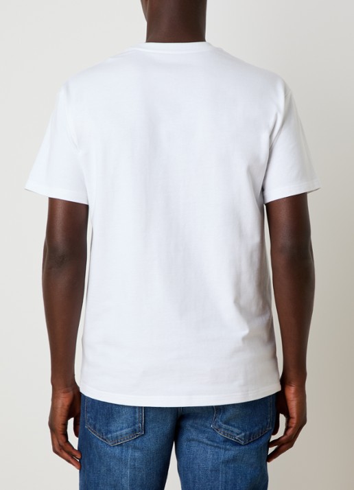 Givenchy T-shirt in zijdeblend met logo - achterkant wit