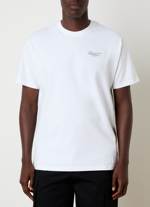 Givenchy T-shirt met logo- en backprint - achterkant 3 wit