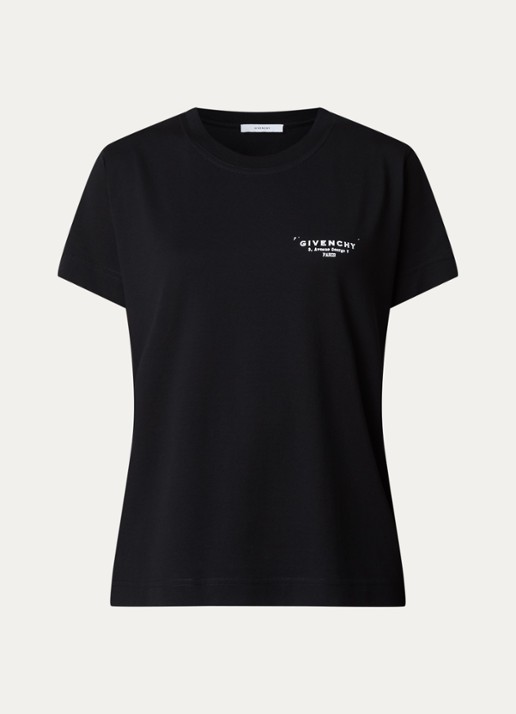 Givenchy T-shirt met logo- en backprint - voorkant 4 zwart