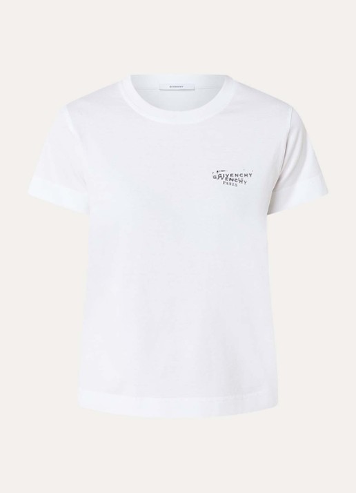 Givenchy T-shirt met logo- en backprint - voorkant 4 wit
