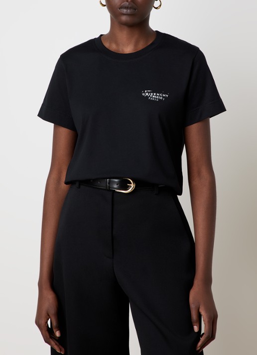 Givenchy T-shirt met logo- en backprint - achterkant 5 zwart