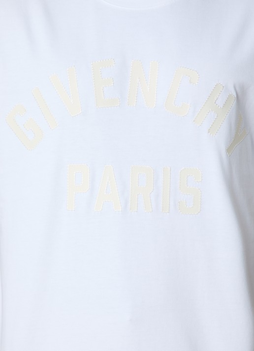 Givenchy T-shirt met logoborduring - detail 4 wit
