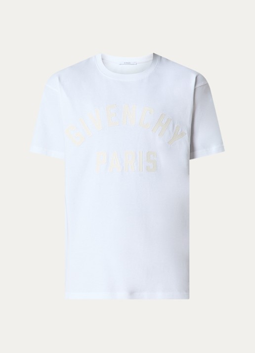 Givenchy T-shirt met logoborduring - voorkant wit