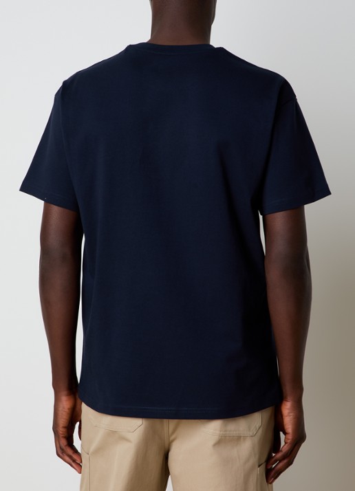 Givenchy T-shirt met logoborduring - achterkant donkerblauw