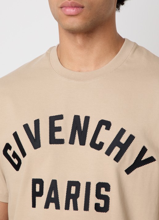 Givenchy T-shirt met logoborduring - detail 4 beige