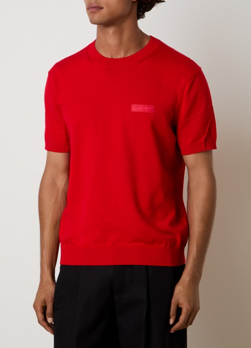 Givenchy T-shirt met logoborduring - detail 3 rood