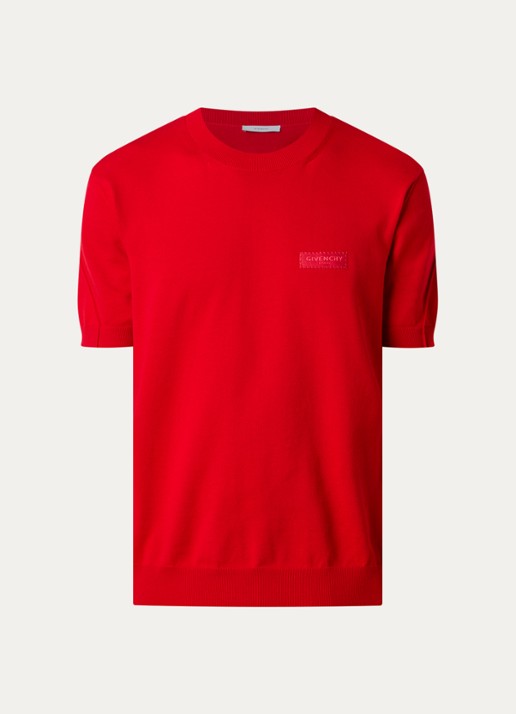 Givenchy T-shirt met logoborduring - voorkant rood