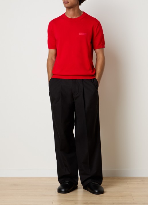 Givenchy T-shirt met logoborduring - voorkant 2 rood