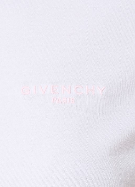 Givenchy T-shirt met logoborduring - detail 2 wit