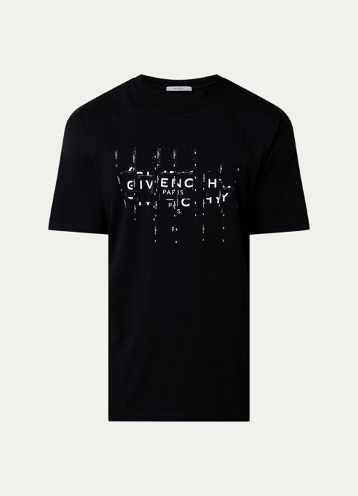 Givenchy T-shirt met logoprint - voorkant 4 zwart