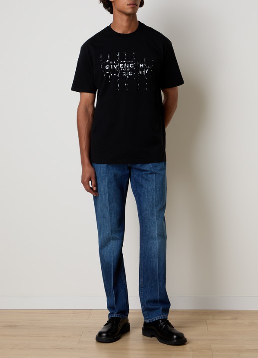 Givenchy T-shirt met logoprint - voorkant 5 zwart