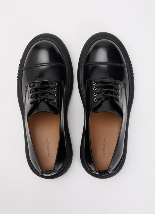 Givenchy Veterschoen van leer met logo - detail 2 zwart
