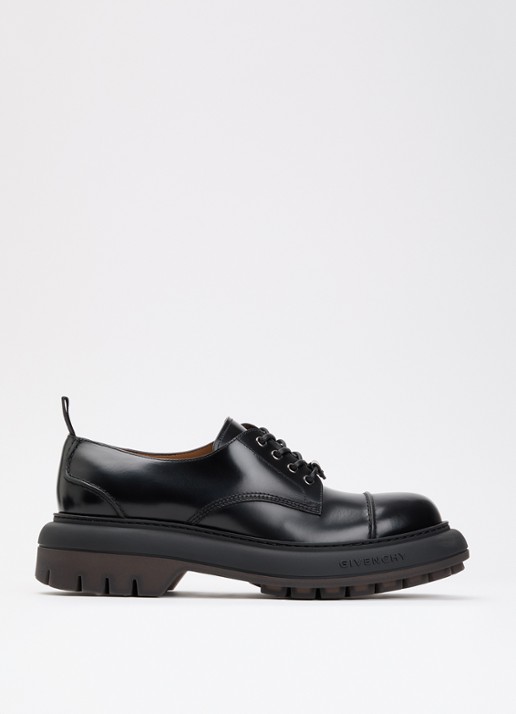 Givenchy Veterschoen van leer met logo - voorkant 5 zwart