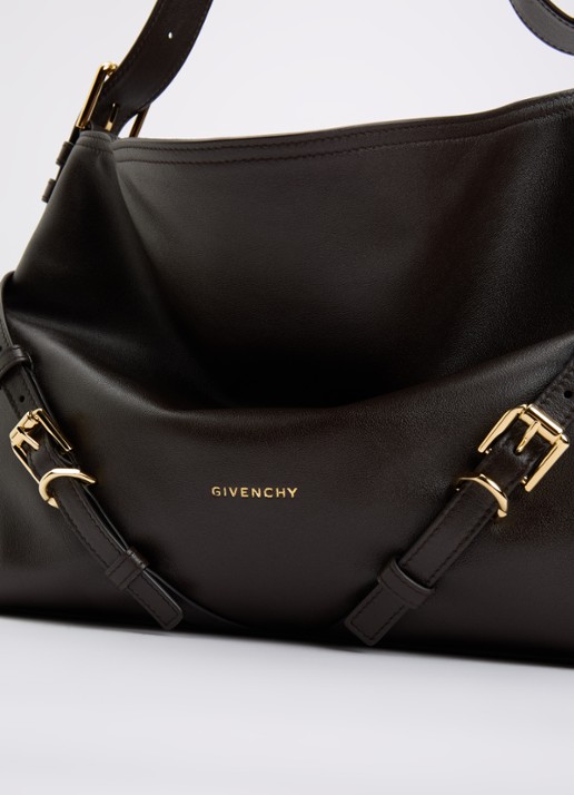 Givenchy Vouyou schoudertas van leer - detail 4 chocoladebruin