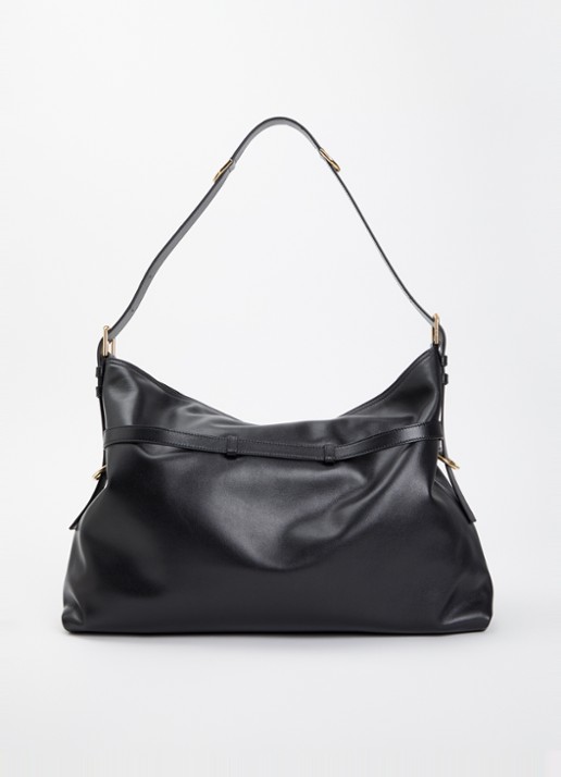 Givenchy Voyou Large schoudertas van kalfsleer met verstelbare schouderriem - achterkant 6 zwart