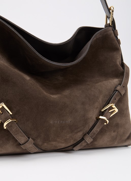 Givenchy Voyou Medium schoudertas van kalfssuède - detail 4 donkerbruin