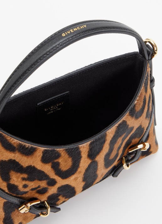 Givenchy Voyou Nano handtas van leer met panterprint - detail 2 oranjebruin