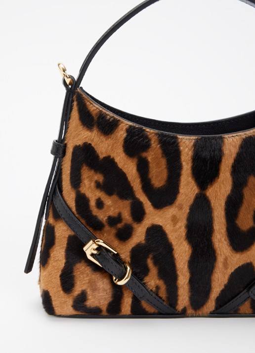 Givenchy Voyou Nano handtas van leer met panterprint - detail 4 oranjebruin