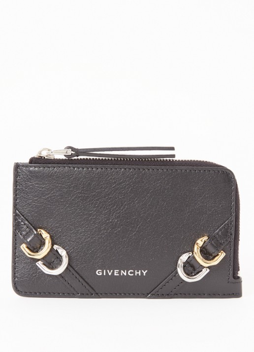 Givenchy Voyou pasjeshouder van kalfsleer  - voorkant 3 zwart