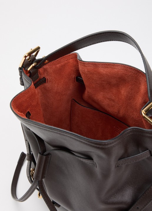 Givenchy Voyou Small schoudertas van kalfsleer - detail 2 chocoladebruin