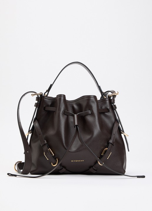 Givenchy Voyou Small schoudertas van kalfsleer - voorkant 6 chocoladebruin