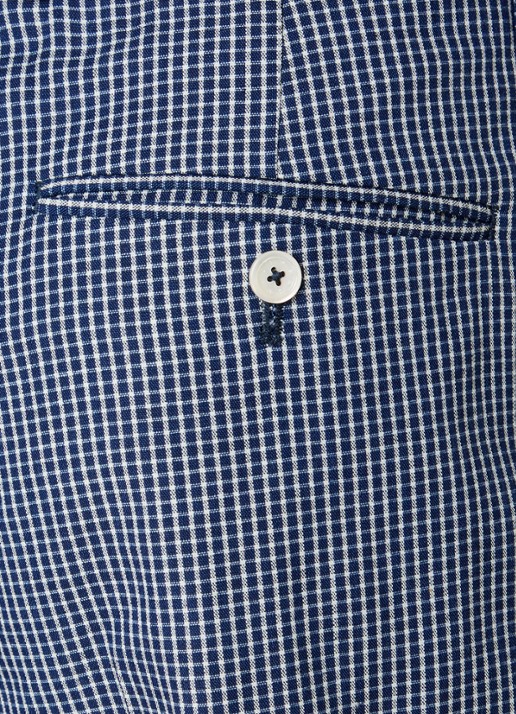Givenchy Wide fit korte broek met ruitdessin - detail 4 blauw