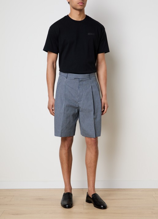 Givenchy Wide fit korte broek met ruitdessin - voorkant 2 blauw
