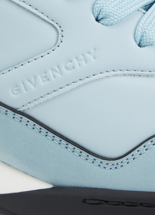 Givenchy Yard Court sneaker van kalfsleer met nubuck details en logo - detail 6 lichtblauw