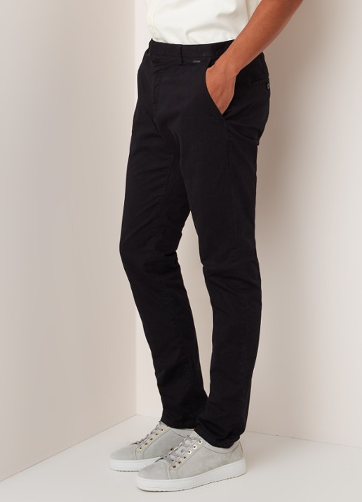 Glen slim fit chino van katoen - detail 5 zwart