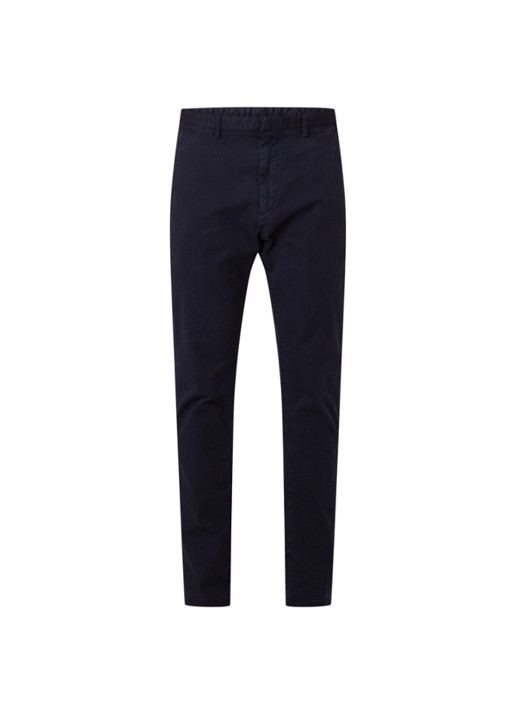 Glen slim fit chino van katoen - voorkant donkerblauw