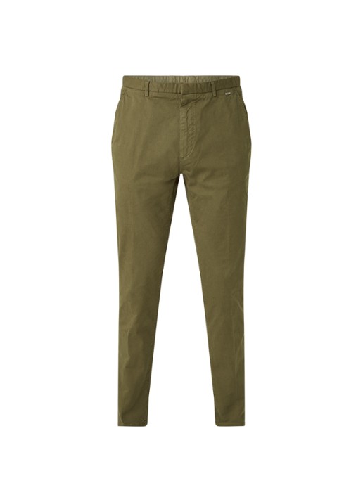 Glen slim fit chino van katoen - voorkant 4 khaki