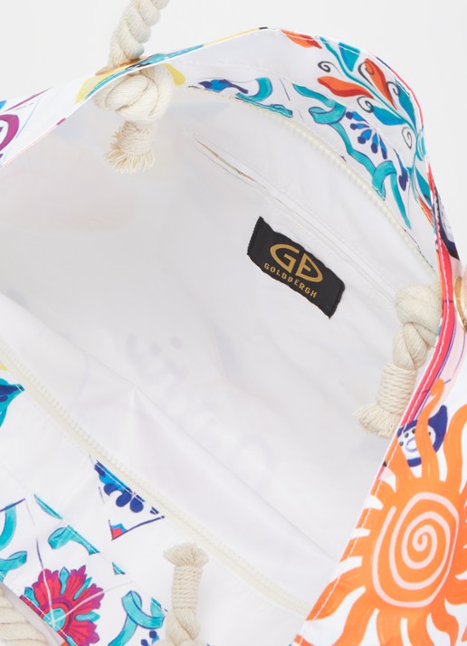 Goldbergh Angela shopper met print - detail wit