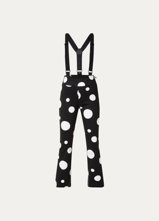 Goldbergh Ballon high waist flared fit skibroek met afneembare bretels - voorkant 5 zwart