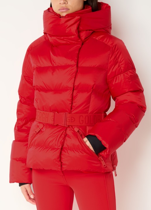 Goldbergh Bea ski-jas met ceintuur en ritszakken - detail 2 rood