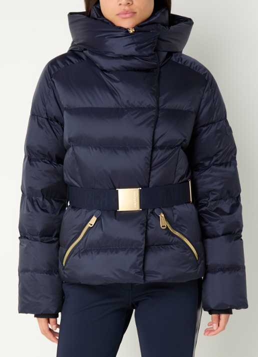 Goldbergh Bea ski-jas met ceintuur en ritszakken - detail 2 donkerblauw