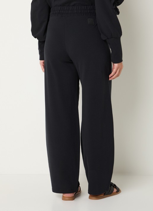 Goldbergh Bellario high waist wide fit joggingbroek met steekzakken - achterkant zwart