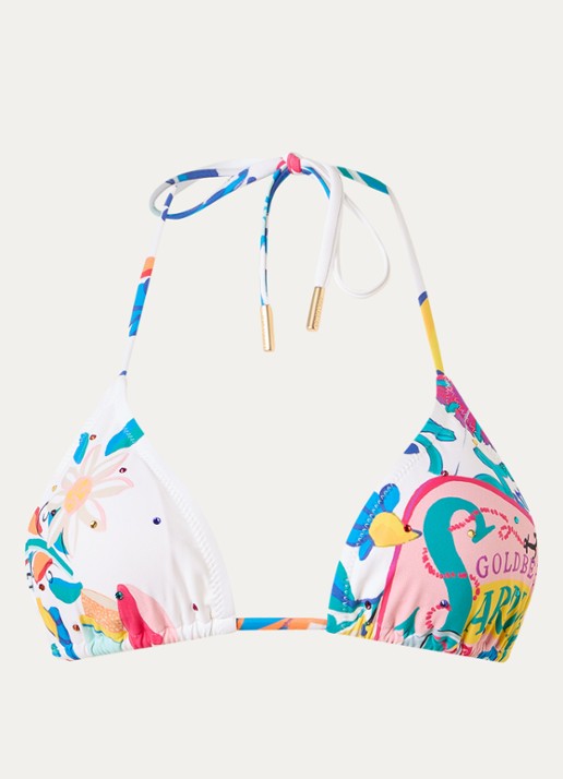 Goldbergh Caprella triangel bikinitop met uitneembare vulling - voorkant 4 gebroken wit