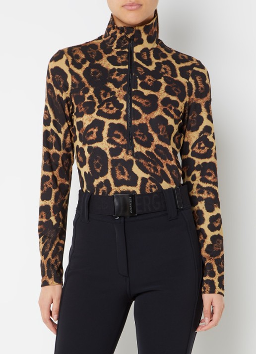 Goldbergh Cathy ski body met panterprint - detail beige