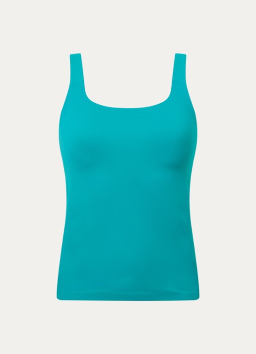 Goldbergh Dalia singlet met medium support - voorkant 2 turquoise