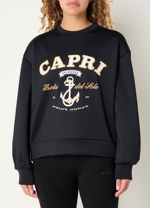 Goldbergh Fico sweater met borduring en knoopdetail