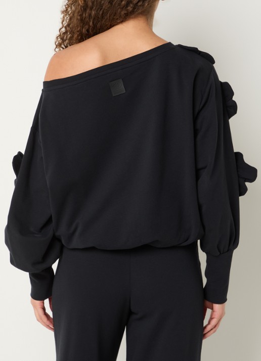 Goldbergh Fiorenzo sweater met applicatie - achterkant 3 zwart
