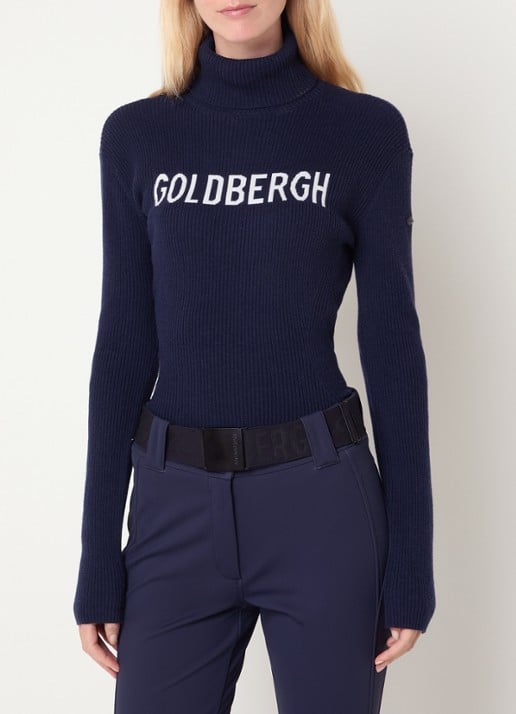 Goldbergh Fire ribgebreide trui in wolblend met col
