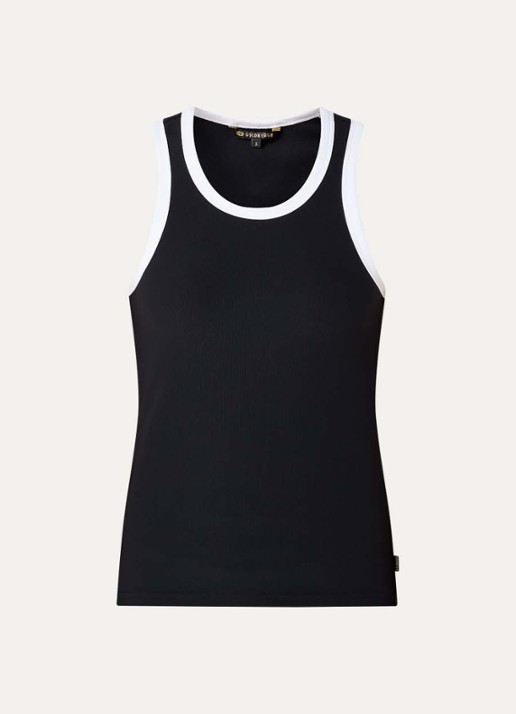Goldbergh Gabrielle tanktop met ronde hals - voorkant zwart