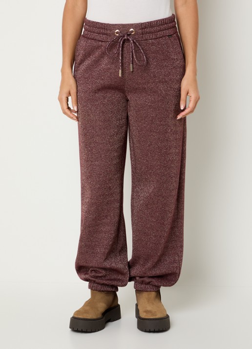Goldbergh Glimpse high waist tapered fit joggingbroek met lurex