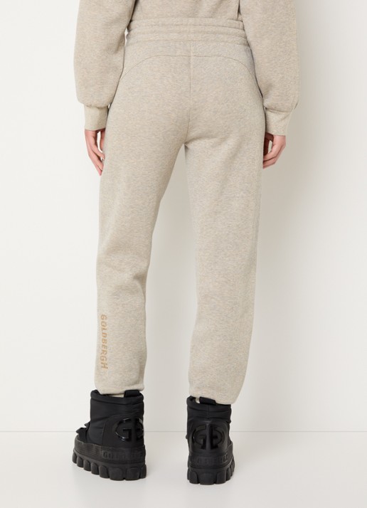 Goldbergh Glimpse high waist tapered fit joggingbroek met lurex - achterkant 4 beige