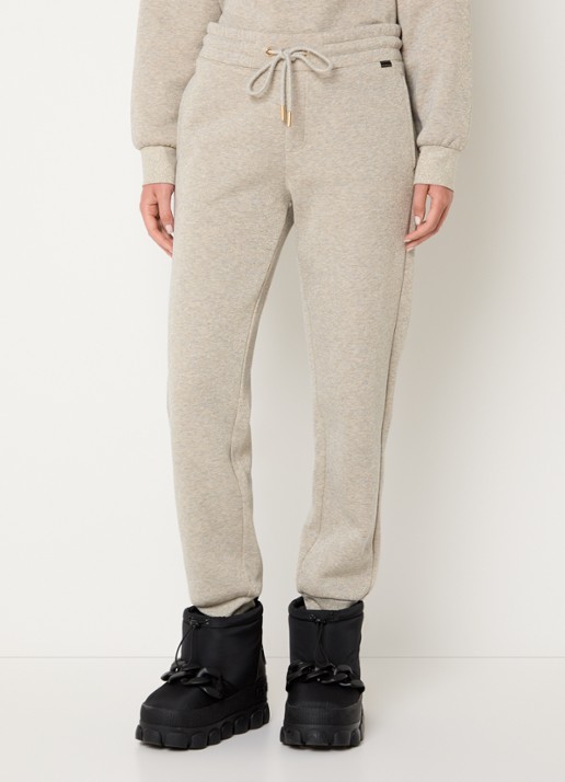 Goldbergh Glimpse high waist tapered fit joggingbroek met lurex - detail 3 beige