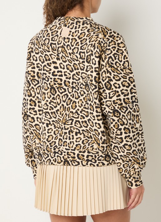 Goldbergh Kiarah sweater met panterprint en logo - achterkant 4 beige