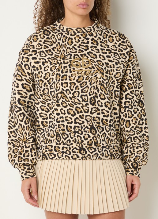 Goldbergh Kiarah sweater met panterprint en logo