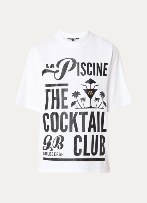 Goldbergh Kir Royal T-shirt van  katoen met print - voorkant 3 wit